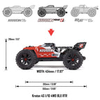 1/10 Kraton 4x4 4S BLX  Speed MT (Requires battery & charger): Red: ARA4408V2T3