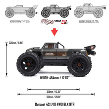 Load image into Gallery viewer, 1/10 Outcast 4x4 4S BLX  Stunt truck (Requires battery &amp; charger): Red
