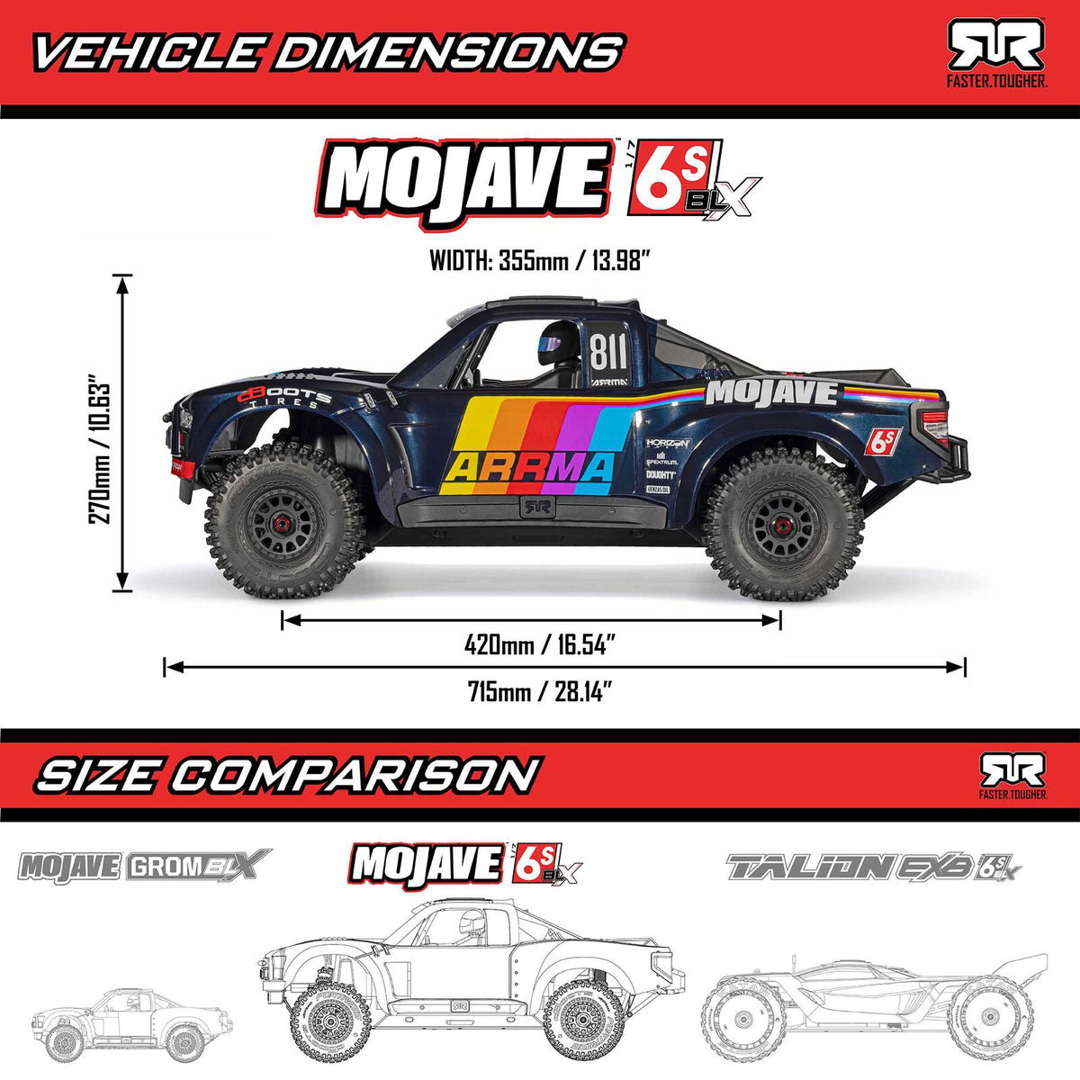 1/7 Mojave 6S 4WD RTR: (Requires battery & charger):Beige