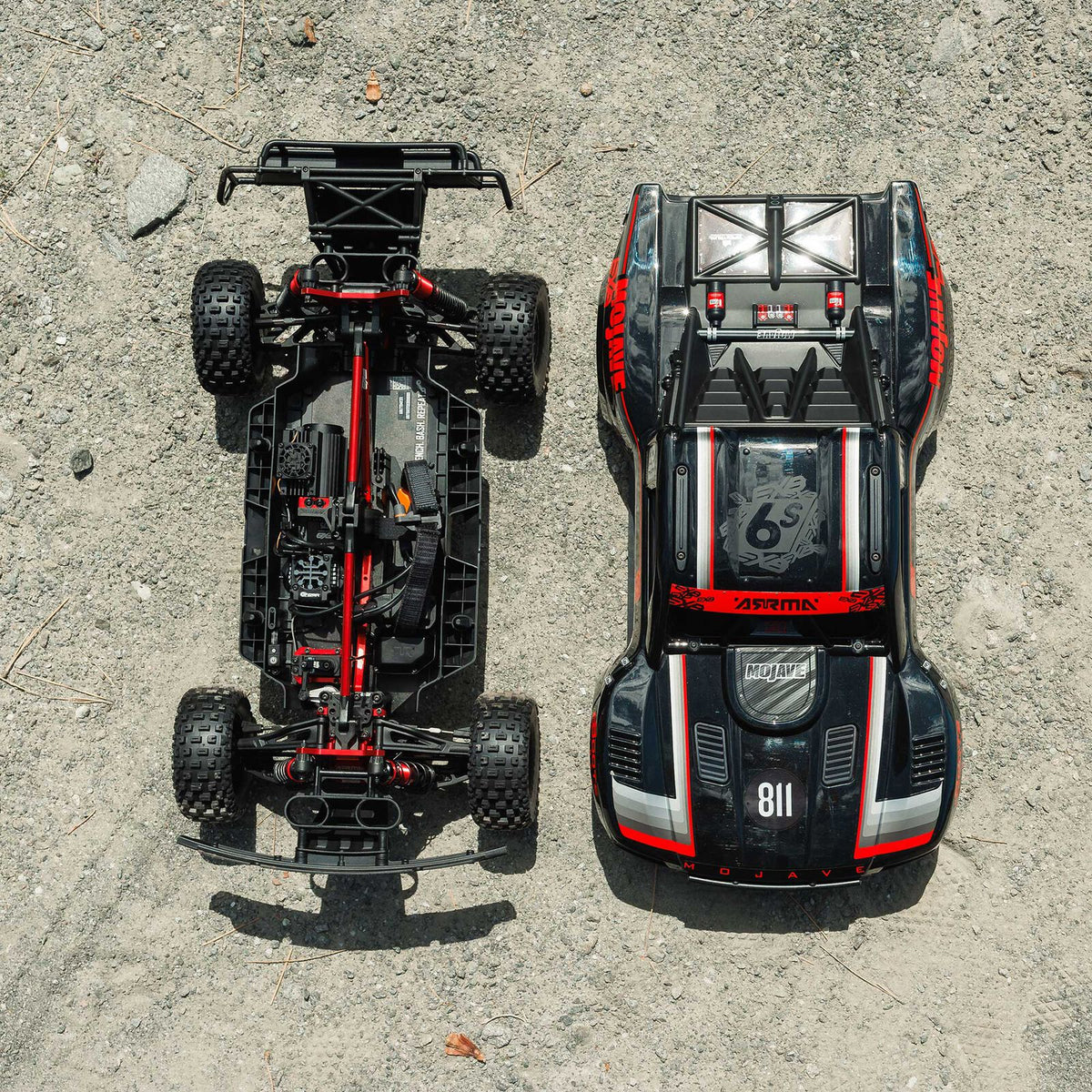 1/7 Mojave 6S 4WD EXB: (Requires battery & charger):Black