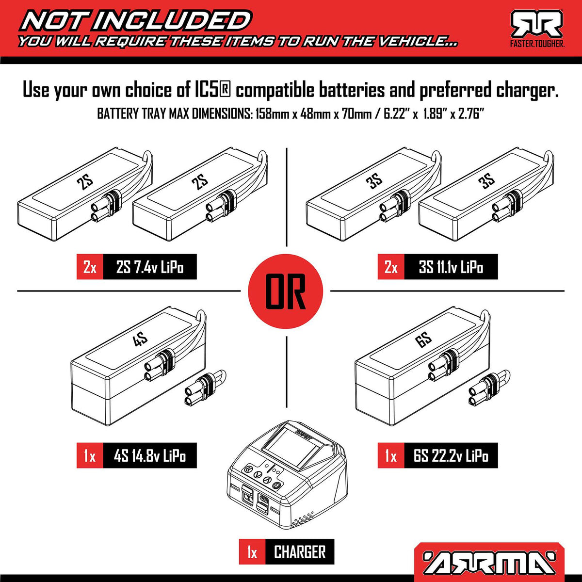 1/7 Mojave 6S 4WD EXB: (Requires battery & charger):Black