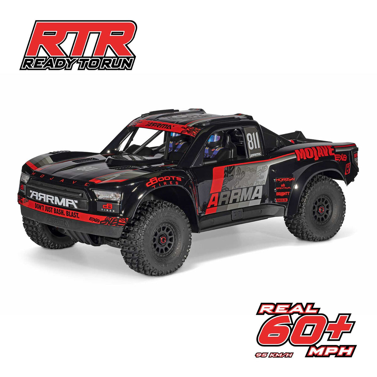 1/7 Mojave 6S 4WD EXB: (Requires battery & charger):Black