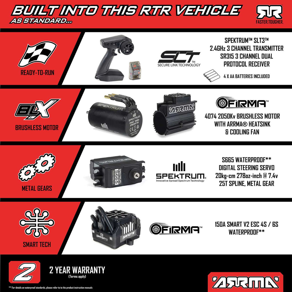 1/7 Mojave 6S 4WD EXB: (Requires battery & charger):Black
