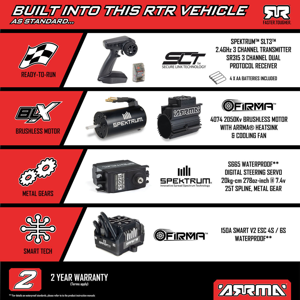 ARRMA 1/7 Talion 6S EXB 4x4 RTR Brushless Speed Truck, Black (ARA7707V6T1)