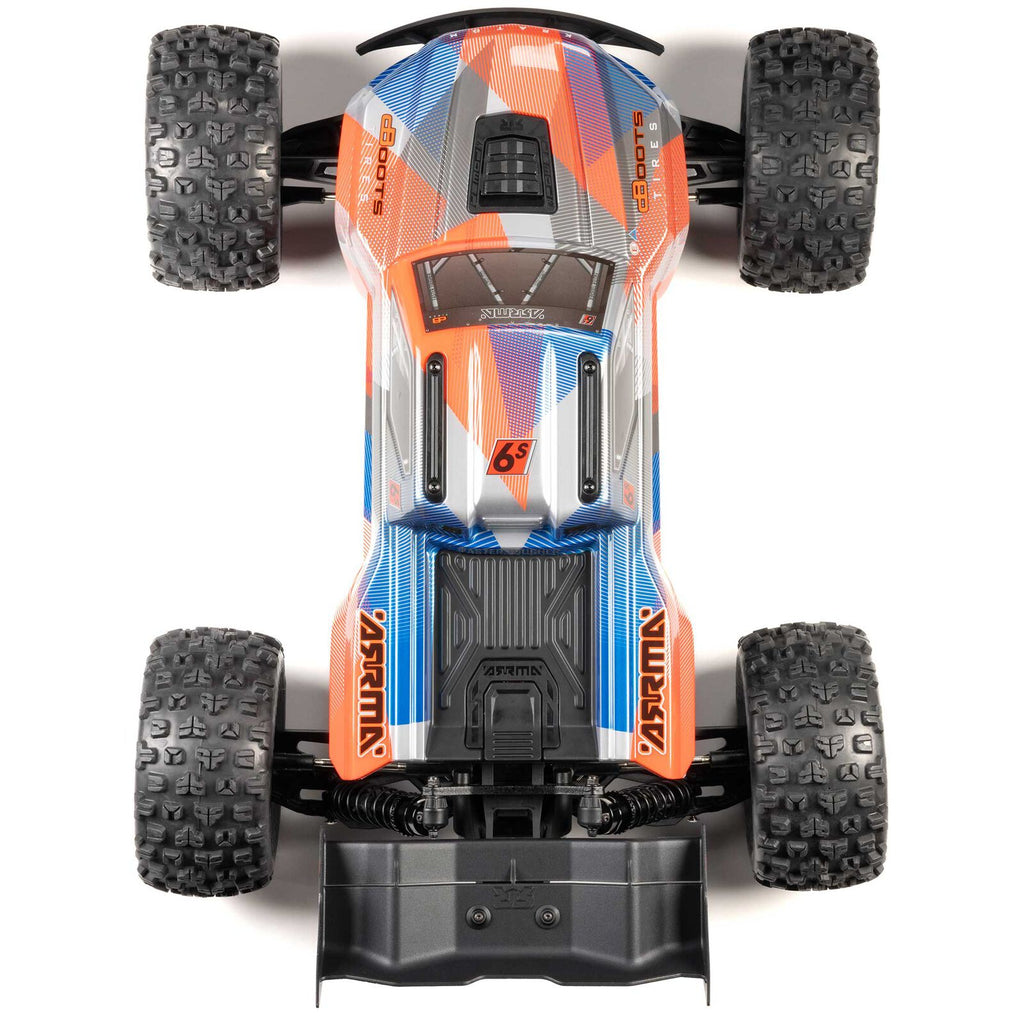 ARRMA 1/8 Kraton 6S, 4WD, BLX (Requires battery & charger): (Blue/Orange) (ARA8608V6T1)