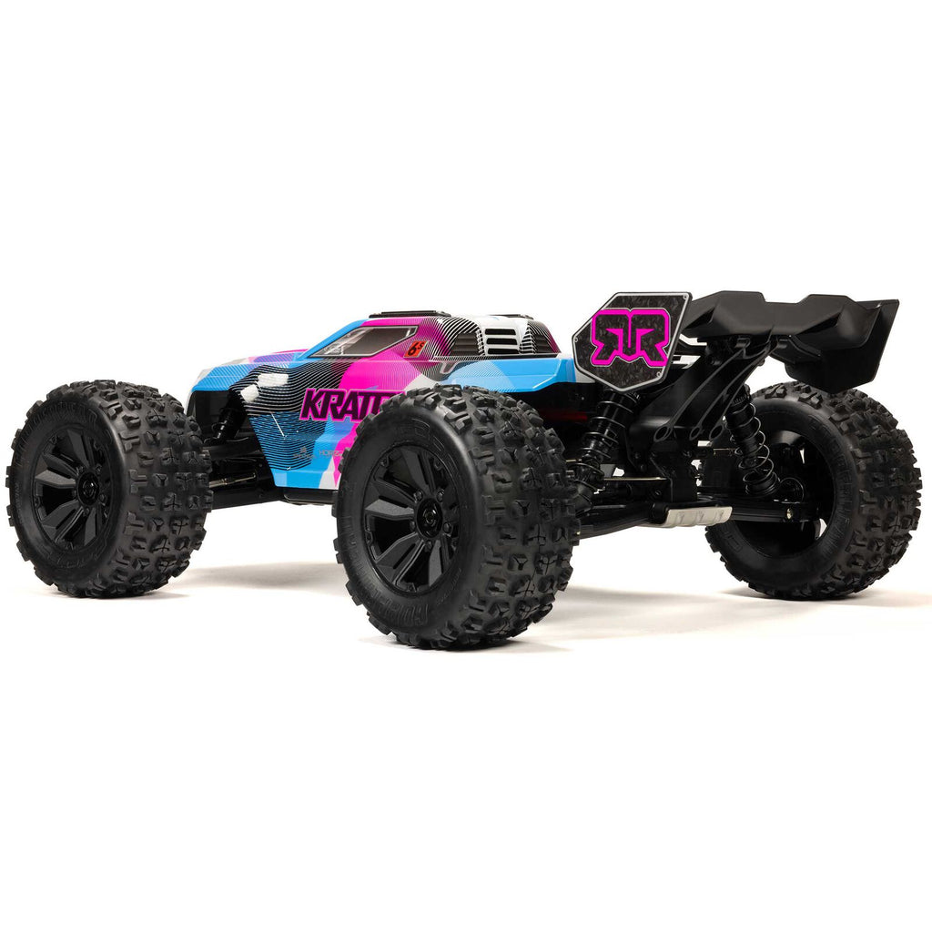 ARRMA 1/8 Kraton 6S, 4WD, BLX (Requires battery & charger): (Blue/Pink) (ARA8608V6T2)