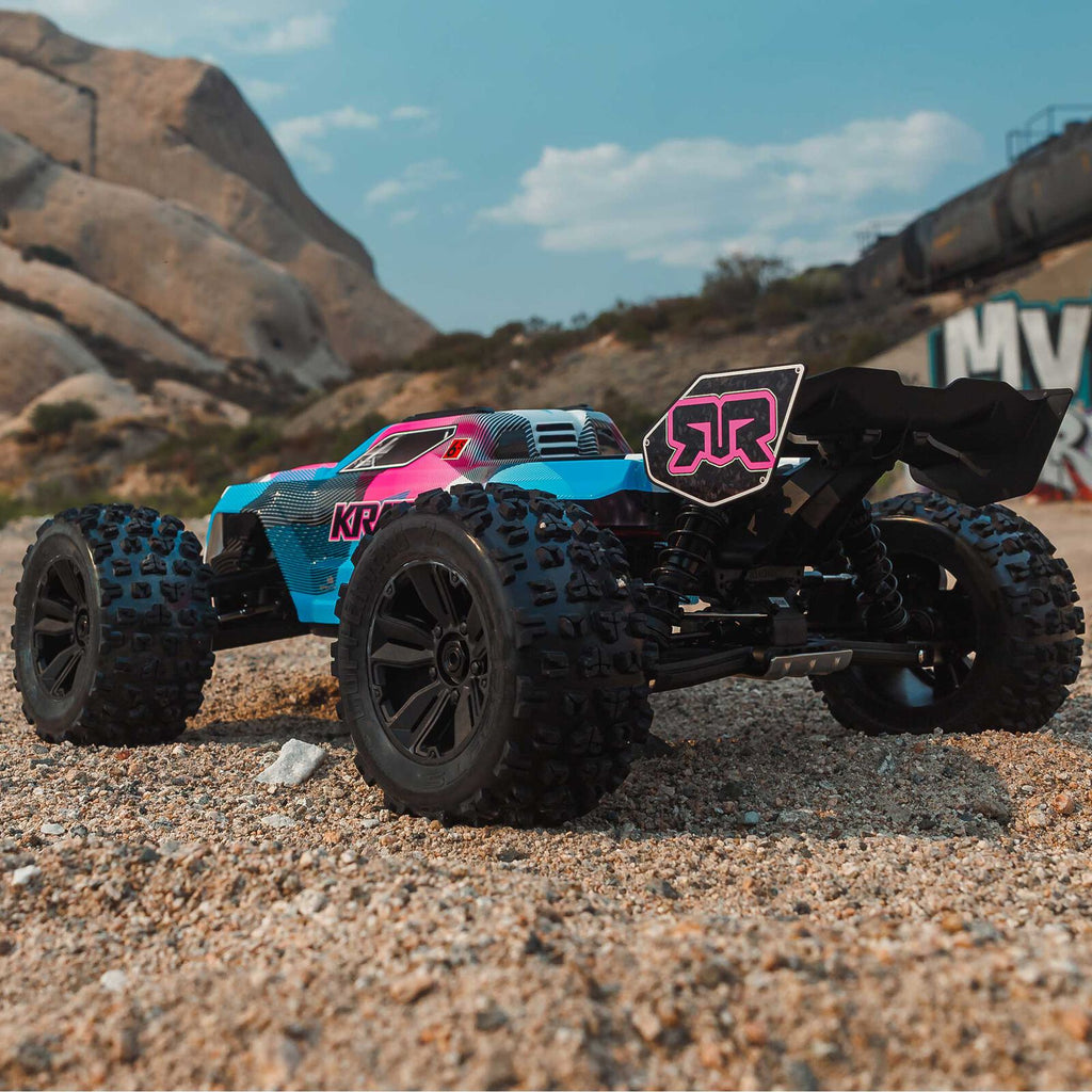 ARRMA 1/8 Kraton 6S, 4WD, BLX (Requires battery & charger): (Blue/Pink) (ARA8608V6T2)