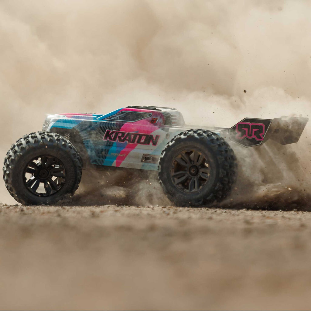ARRMA 1/8 Kraton 6S, 4WD, BLX (Requires battery & charger): (Blue/Pink) (ARA8608V6T2)
