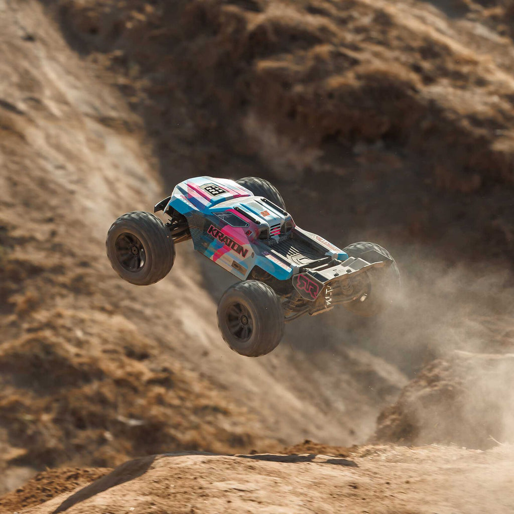 ARRMA 1/8 Kraton 6S, 4WD, BLX (Requires battery & charger): (Blue/Pink) (ARA8608V6T2)