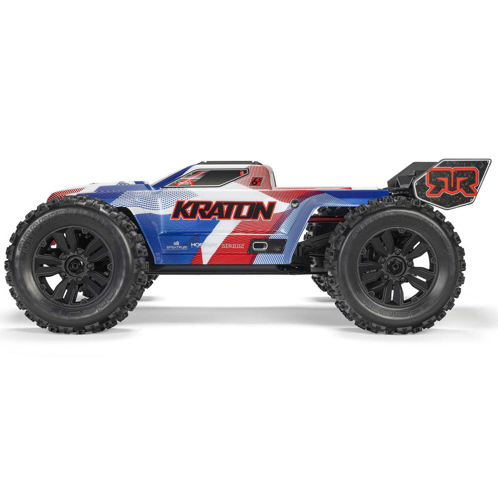 ARRMA 1/8 Kraton 6S, 4WD, BLX (Requires battery & charger): (Blue/Red) (ARA8608V6T4)