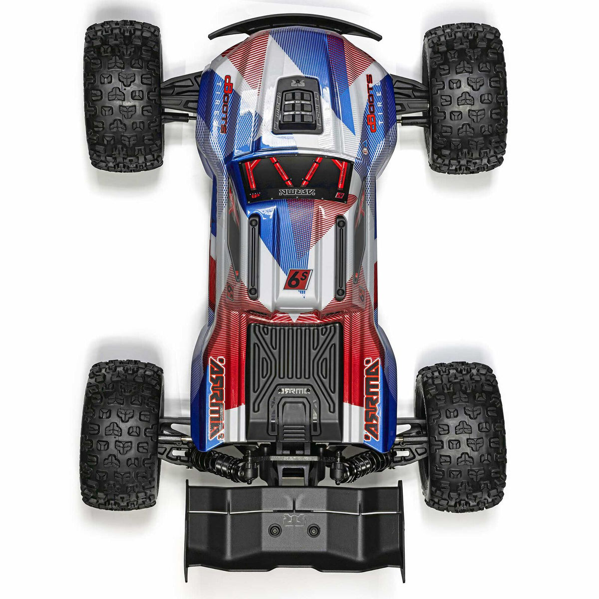 ARRMA 1/8 Kraton 6S, 4WD, BLX (Requires battery & charger): (Blue/Red) (ARA8608V6T4)