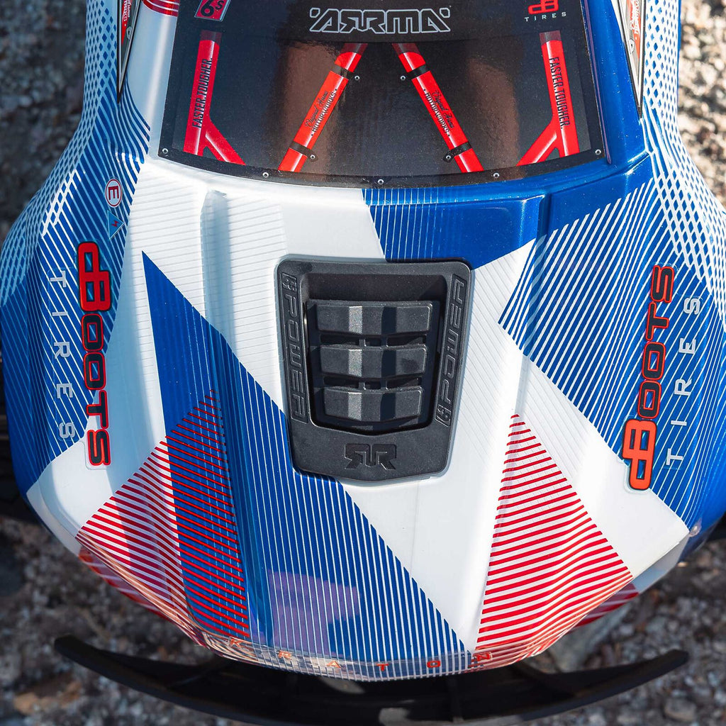 ARRMA 1/8 Kraton 6S, 4WD, BLX (Requires battery & charger): (Blue/Red) (ARA8608V6T4)