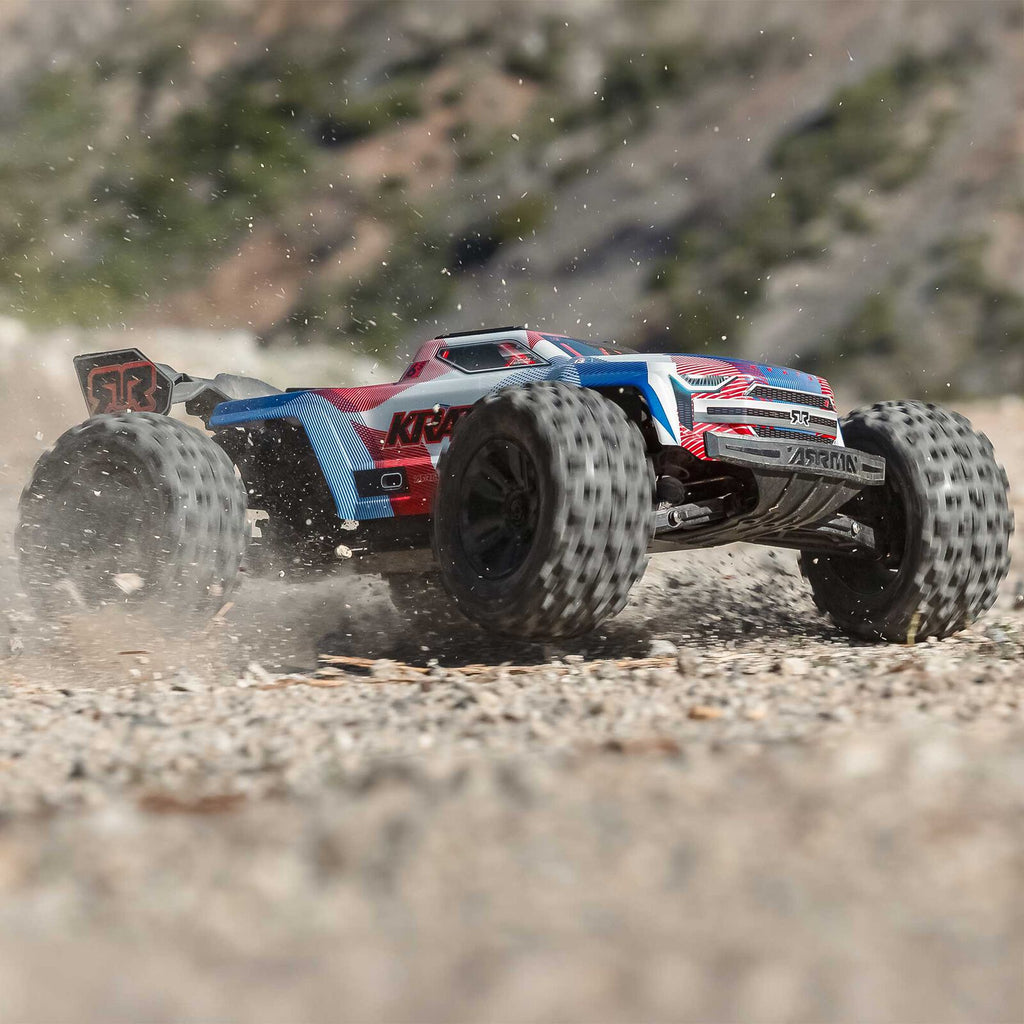 ARRMA 1/8 Kraton 6S, 4WD, BLX (Requires battery & charger): (Blue/Red) (ARA8608V6T4)