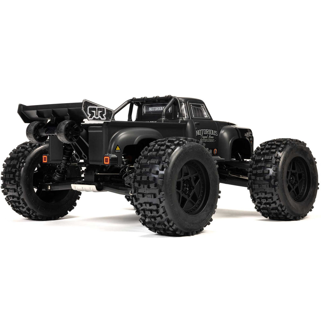 ARRMA 1/8 Notorious 6S, 4WD, BLX V6 Stunt Truck (Requires battery & charger): Black (ARA8611V6T1)