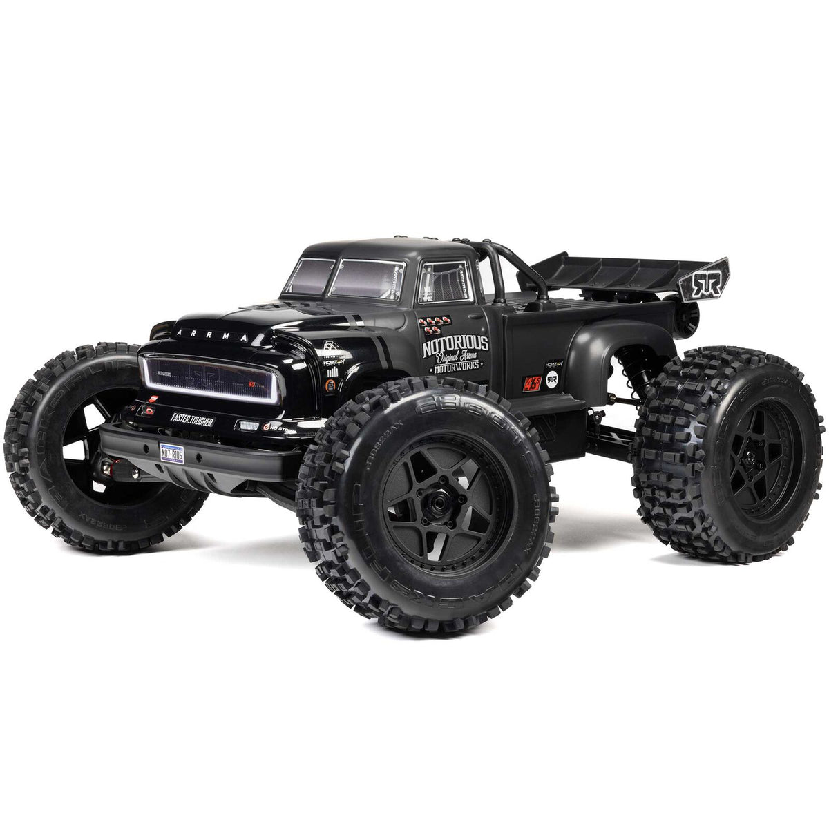 ARRMA 1/8 Notorious 6S, 4WD, BLX V6 Stunt Truck (Requires battery & charger): Black (ARA8611V6T1)