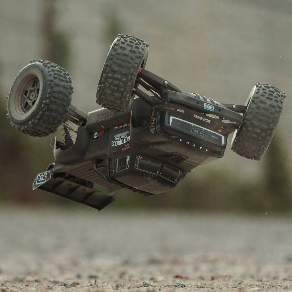 ARRMA 1/8 Notorious 6S, 4WD, BLX V6 Stunt Truck (Requires battery & charger): Black (ARA8611V6T1)