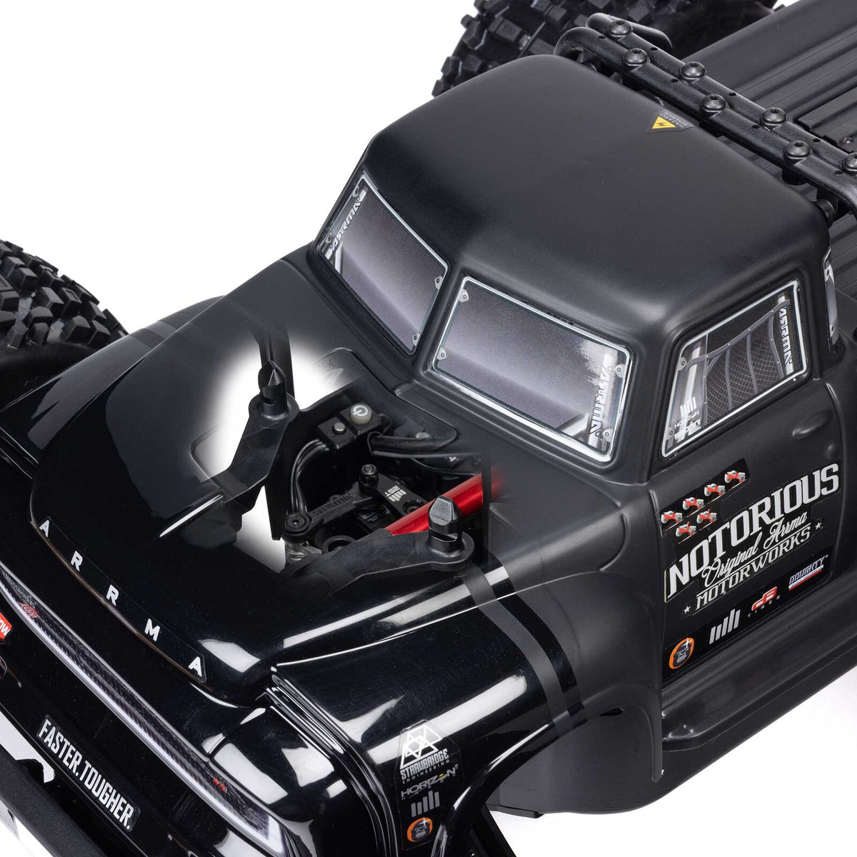 ARRMA 1/8 Notorious 6S, 4WD, BLX V6 Stunt Truck (Requires battery & charger): Black (ARA8611V6T1)