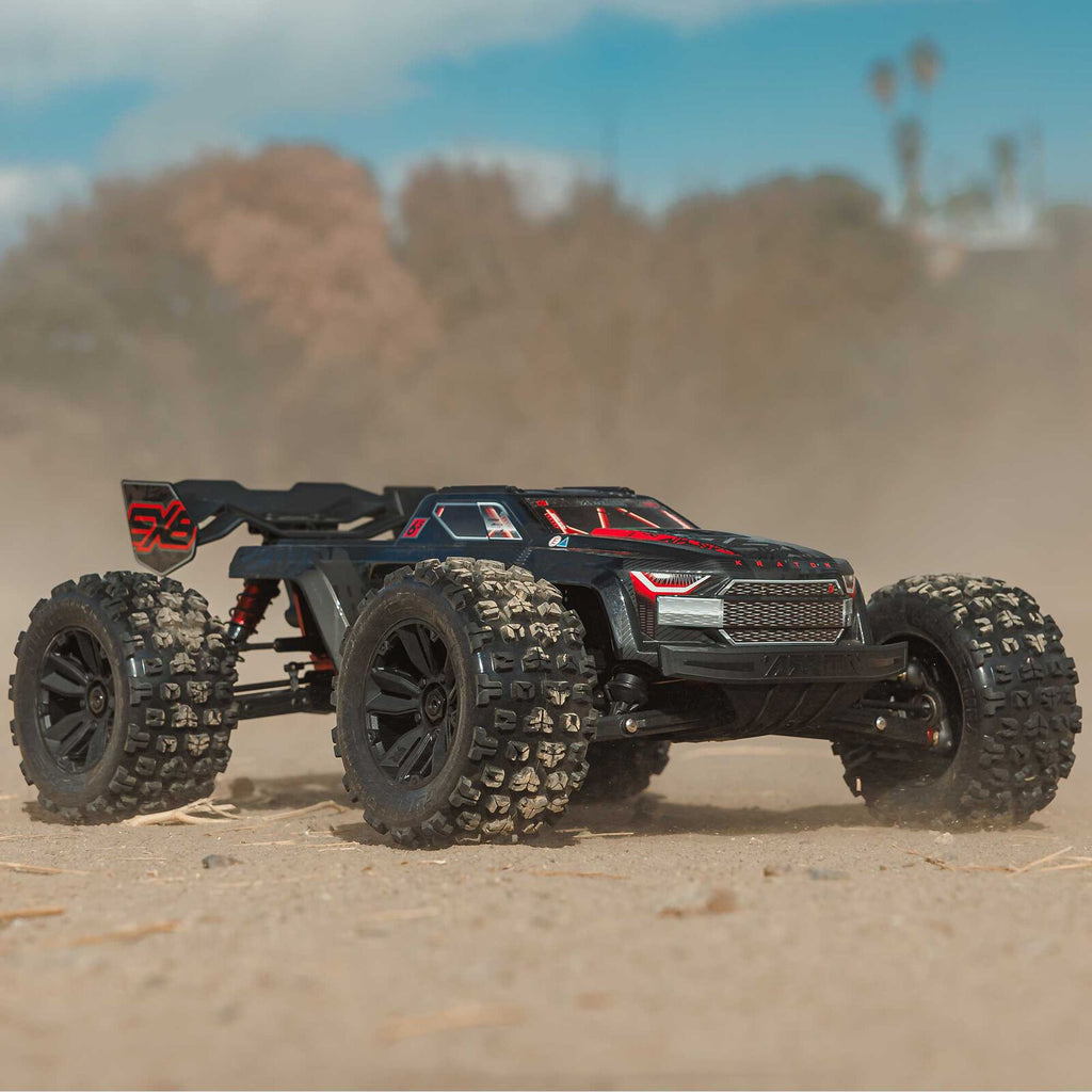 ARRMA 1/8 Kraton 6S, EXB, BLX V6 (Requires battery & charger): Black (ARA8708V6T1)