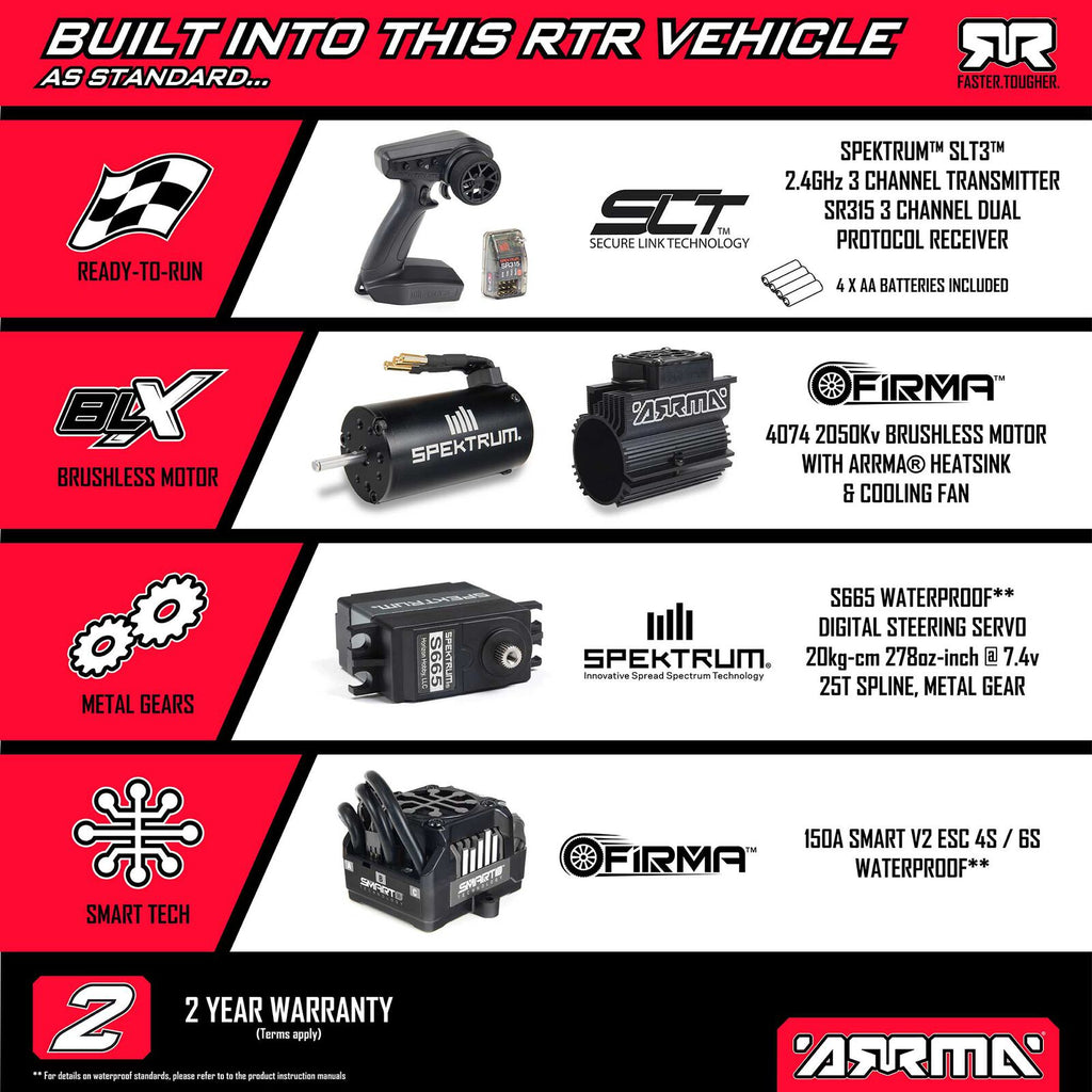 ARRMA 1/8 Kraton 6S, EXB, BLX V6 (Requires battery & charger): Black (ARA8708V6T1)