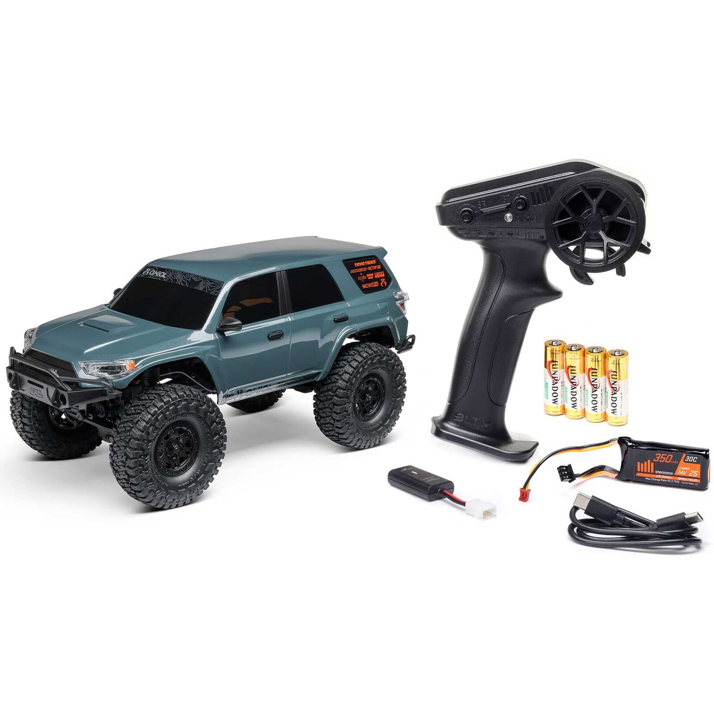 1/24 SCX24 Toyota 4 Runner 4X4 RTR Rock Crawler (Battery & Charger Included), Gray