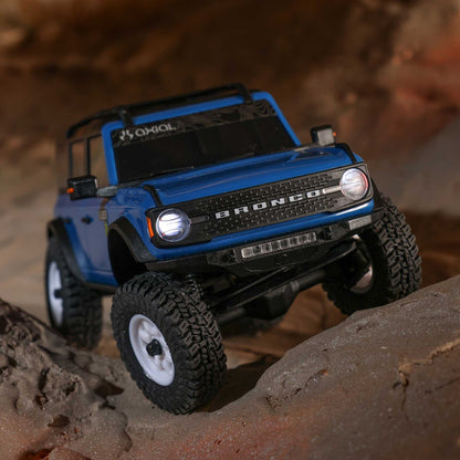 1/30 SCX30 Ford Bronco 4X4 RTR Brushed Rock Crawler (Battery & Charger Included), Blue