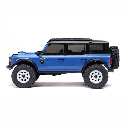 1/30 SCX30 Ford Bronco 4X4 RTR Brushed Rock Crawler (Battery & Charger Included), Blue
