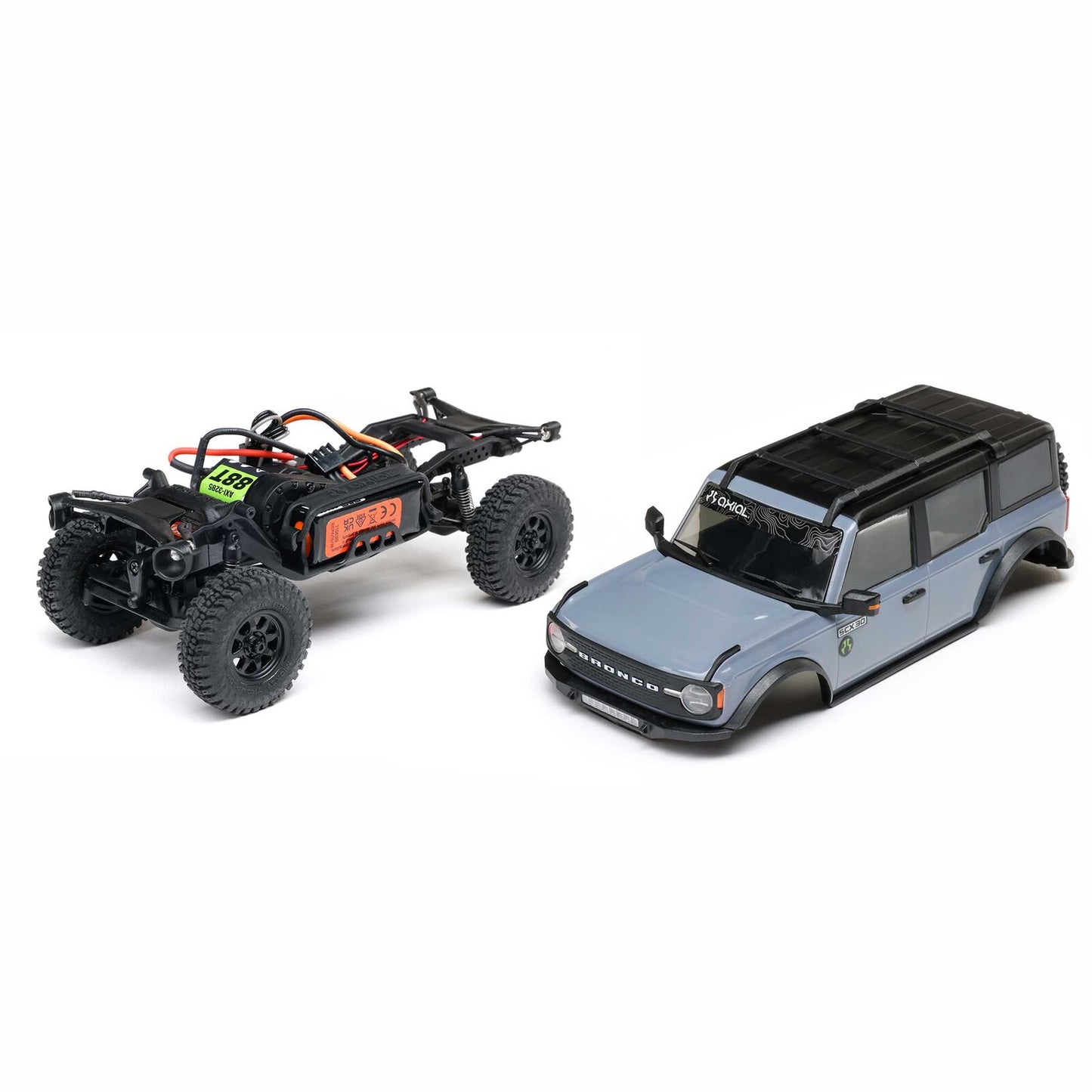 1/30 SCX30 Ford Bronco 4X4 RTR Brushed Rock Crawler (Battery & Charger Included), Blue