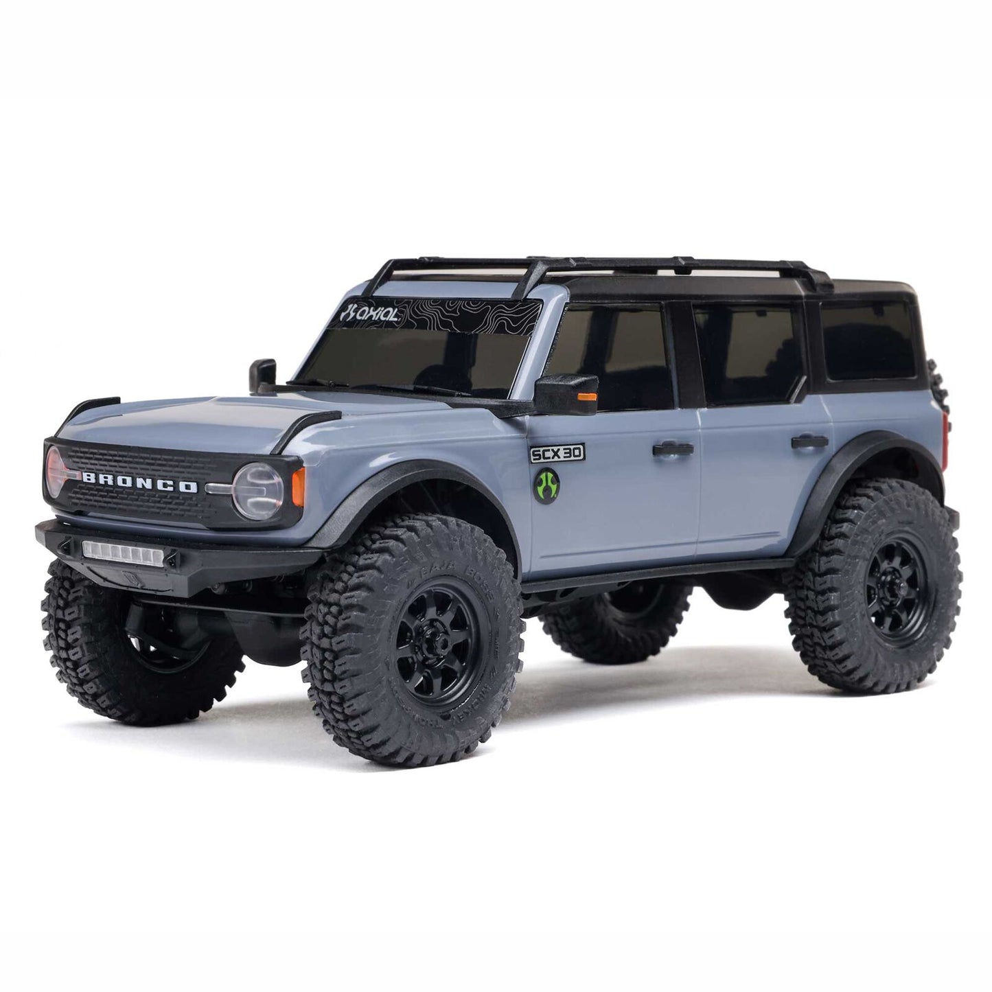 1/30 SCX30 Ford Bronco 4X4 RTR Brushed Rock Crawler (Battery & Charger Included), Gray