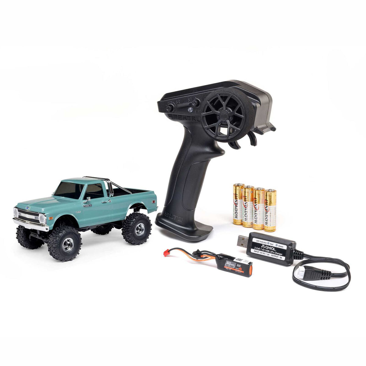 1/30 SCX30 Chevrolet K10 4X4 RTR Rock Crawler (Battery & Charger Included), Green