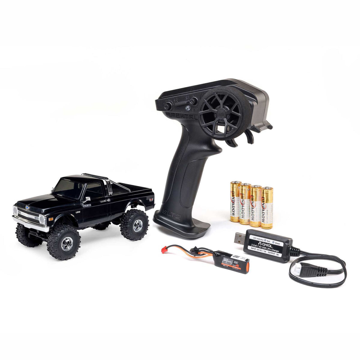1/30 SCX30 Chevrolet K10 4X4 RTR Rock Crawler (Battery & Charger Included), Black