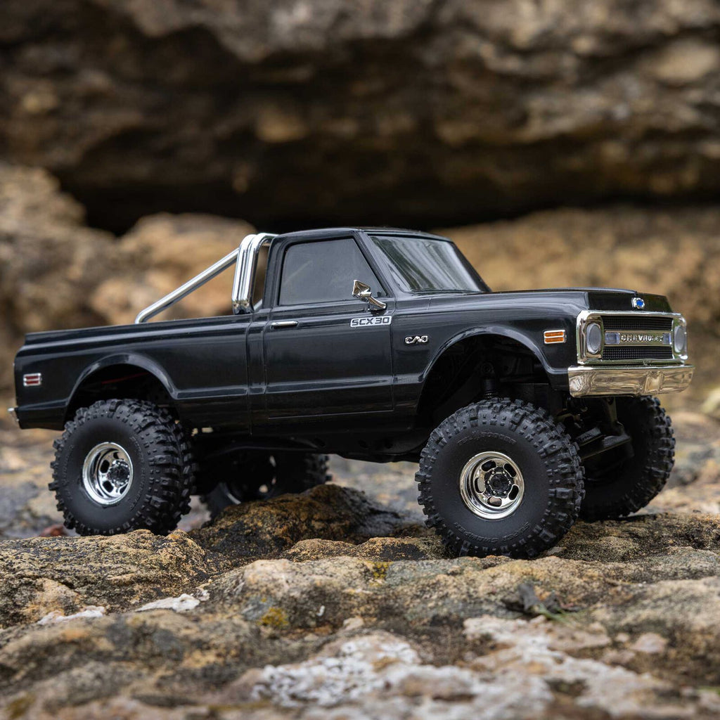 1/30 SCX30 Chevrolet K10 4X4 RTR Rock Crawler (Battery & Charger Included), Black