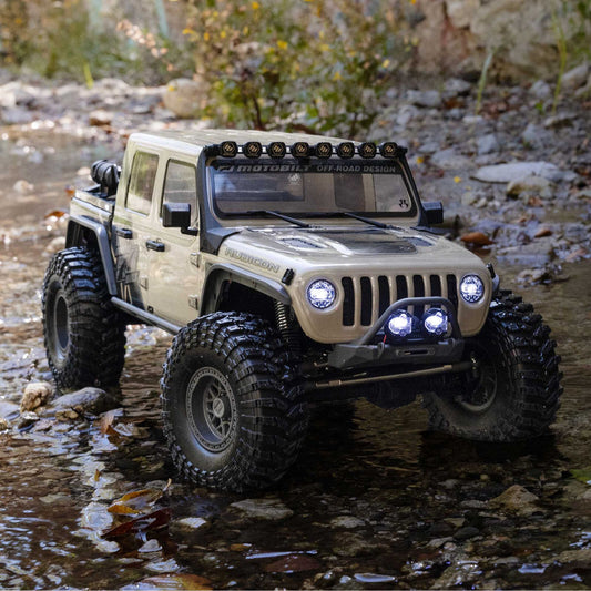 1/10 Axial SCX10 III Jeep JT Gladiator 4X4 RTR Brushed Rock Crawler, Tan