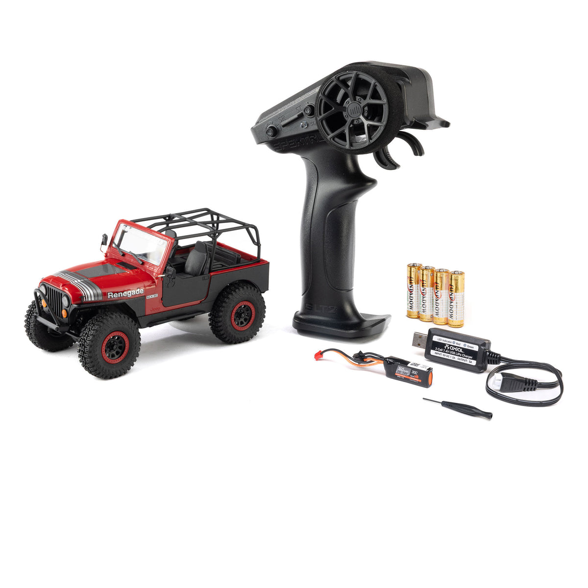 Axial SCX30 Jeep CJ-7 GenRight 4X4 RTR rock crawler, red, AXI-3273T1