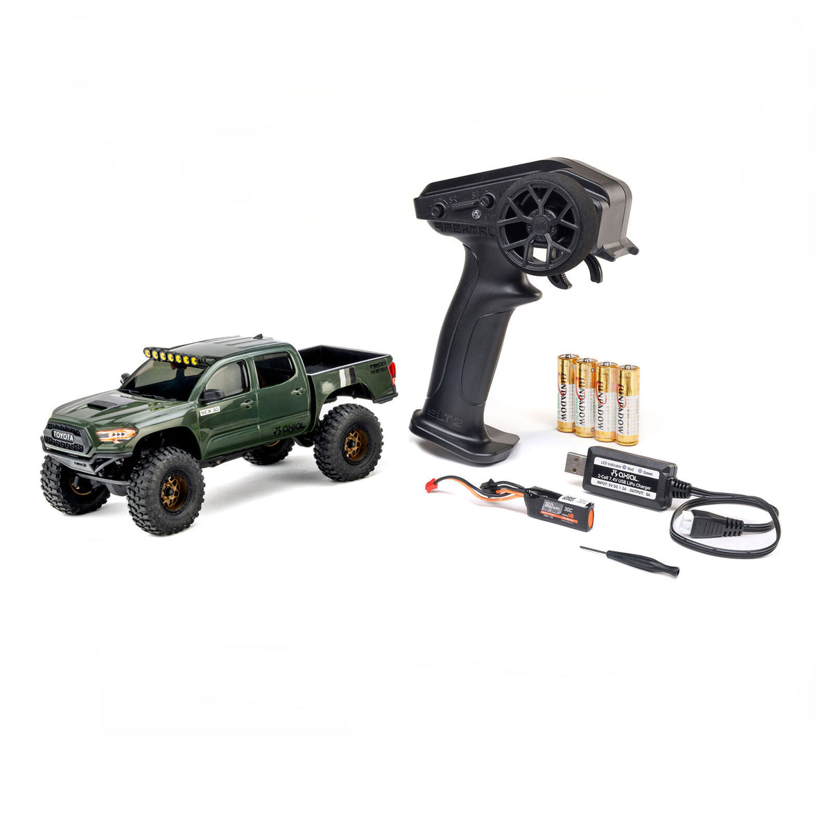1/30 SCX30 Toyota Tacoma TRD Overland Edition RTR Rock Crawler (Battery & Charger Included), Green