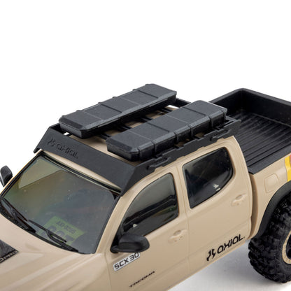1/30 SCX30 Toyota Tacoma TRD Overland Edition RTR Rock Crawler (Battery & Charger Included), Tan
