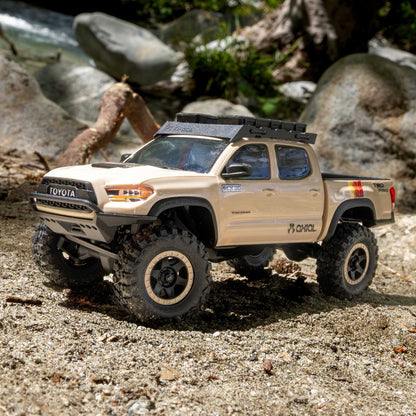 1/30 SCX30 Toyota Tacoma TRD Overland Edition RTR Rock Crawler (Battery & Charger Included), Tan