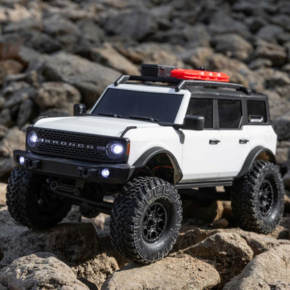 1/24 SCX24 Ford Bronco 4X4 RTR Brushed Rock Crawler White (w/Battery & Charger)