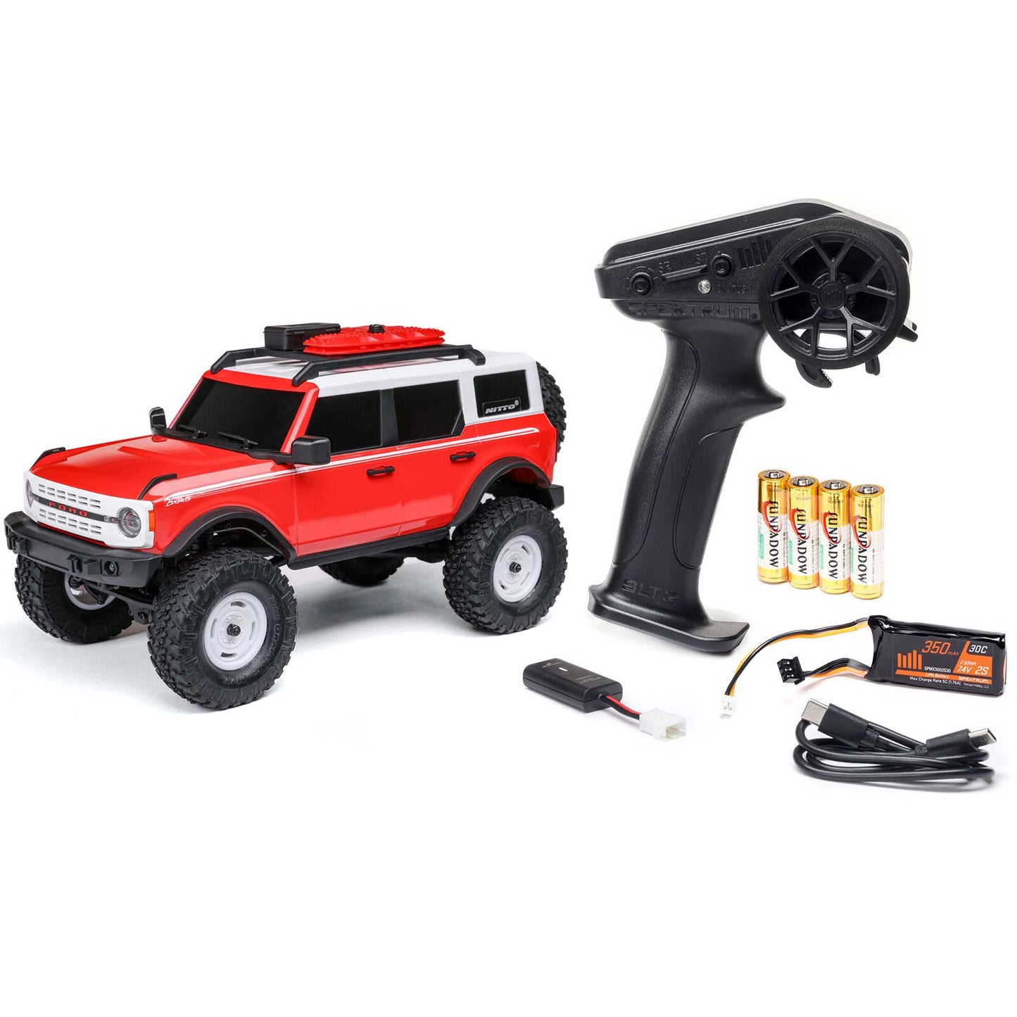 1/24 SCX24 Ford Bronco Heritage Edition 4X4 RTR Brushed Rock Crawler Red (w/Battery & Charger)