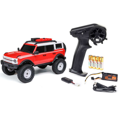 1/24 SCX24 Ford Bronco Heritage Edition 4X4 RTR Brushed Rock Crawler Red (w/Battery & Charger)