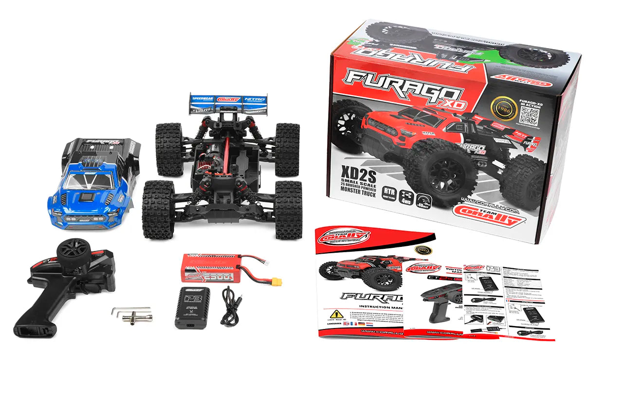 1/10 Furago XD 4WD 2S Small Scale, RTR Monster Truck, Blue