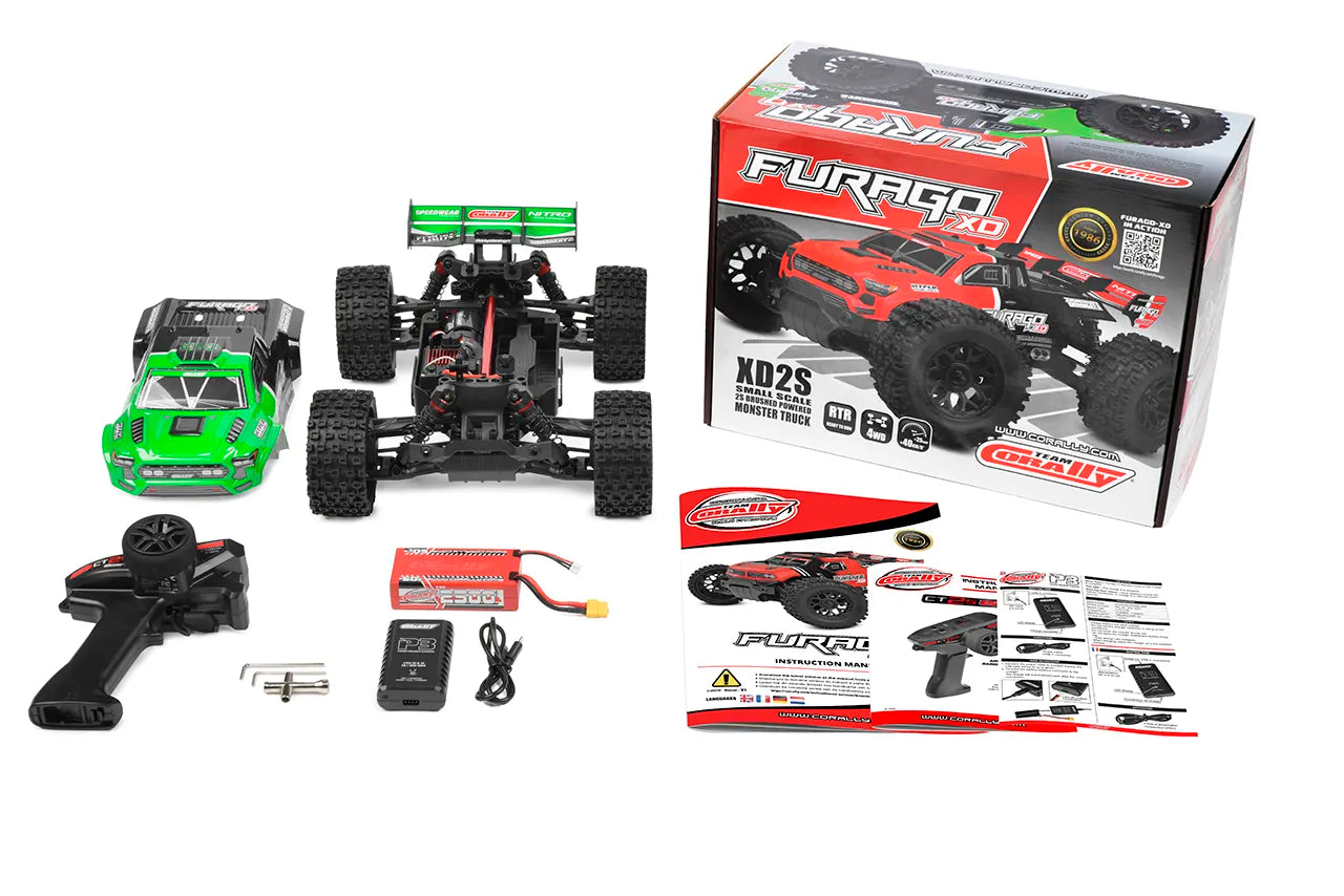 1/10 Furago XD 4WD 2S Small Scale, RTR Monster Truck, Green