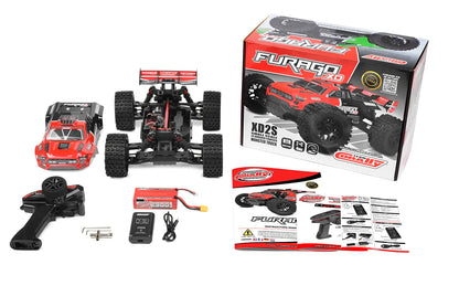 1/10 Furago XD 4WD 2S Small Scale, RTR Monster Truck, Red