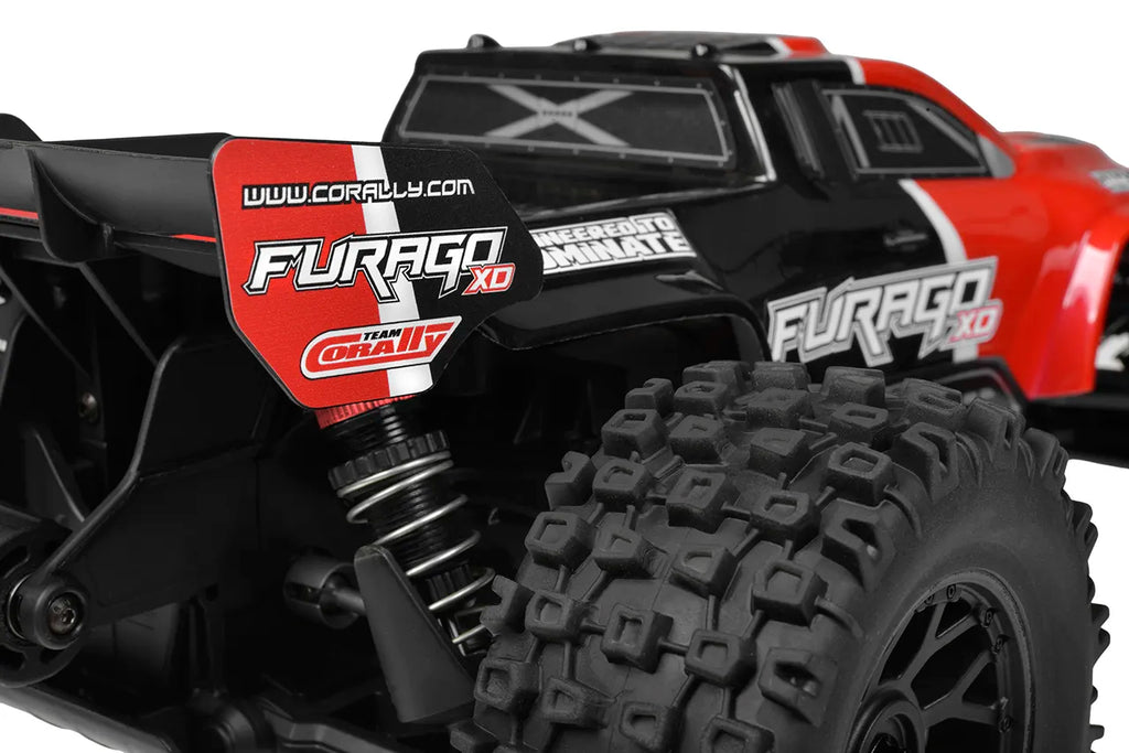 Corally 1/10 Furago XD 4WD 2S Small Scale, RTR Monster Truck, Red (COR00230-R)