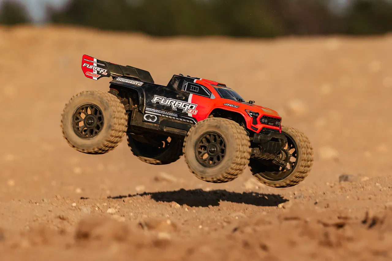 1/10 Furago XD 4WD 2S Small Scale, RTR Monster Truck, Red