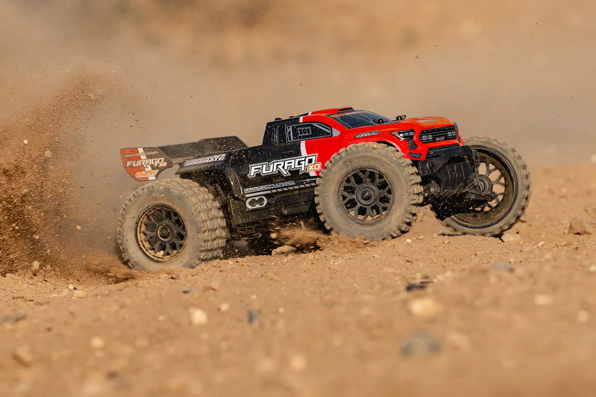 1/10 Furago XD 4WD 2S Small Scale, RTR Monster Truck, Red