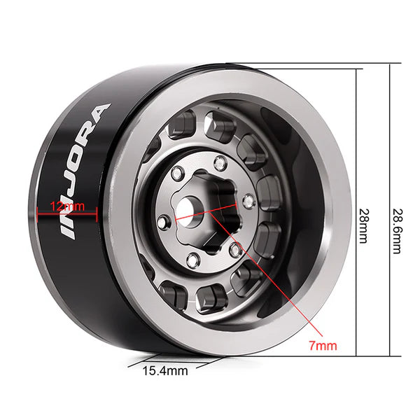 1.0" Aluminum Wheels Micro Crawlers: Titanium