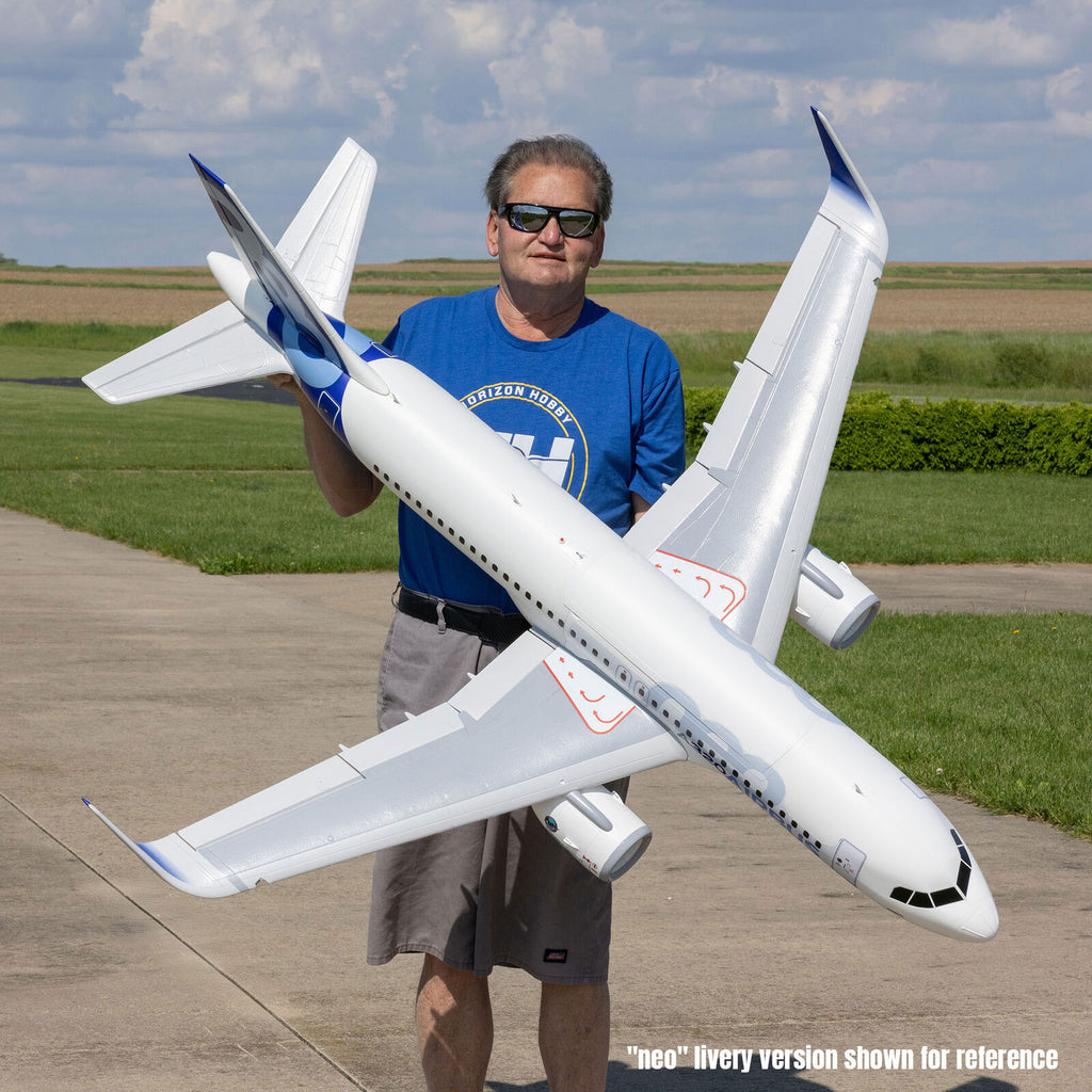 E-flite Airbus A320neo 1.5m Airliner Twin 64mm EDF BNF Basic (White) (EFL-1495)