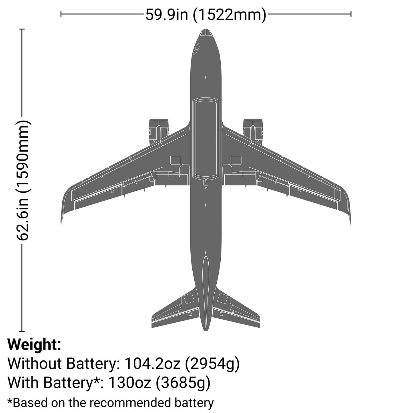 Airbus A320neo 1.5m Airliner Twin 64mm EDF BNF Basic (White)