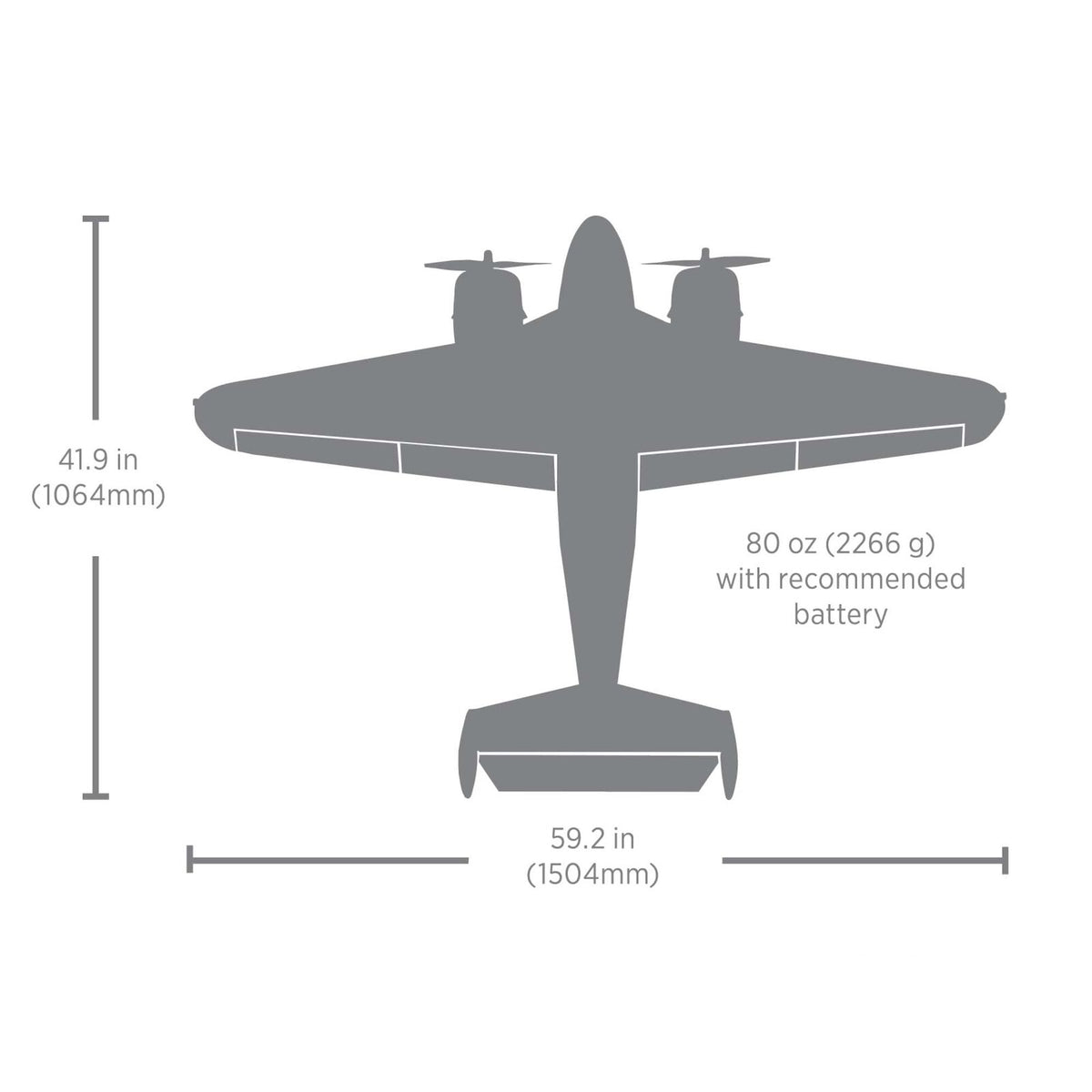 E-flite Beechcraft D18/RC-45J 1.5m BNF Basic with AS3X+ and SAFE Select (EFL-3726)