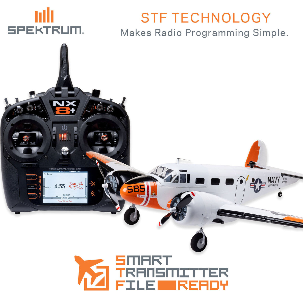 E-flite Beechcraft D18/RC-45J 1.5m BNF Basic with AS3X+ and SAFE Select (EFL-3726)
